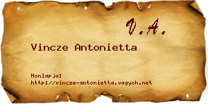 Vincze Antonietta névjegykártya