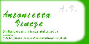 antonietta vincze business card